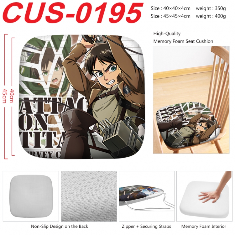 Shingeki no Kyojin Anime full-color pressure cushion 45x45x4cm CUS-0195