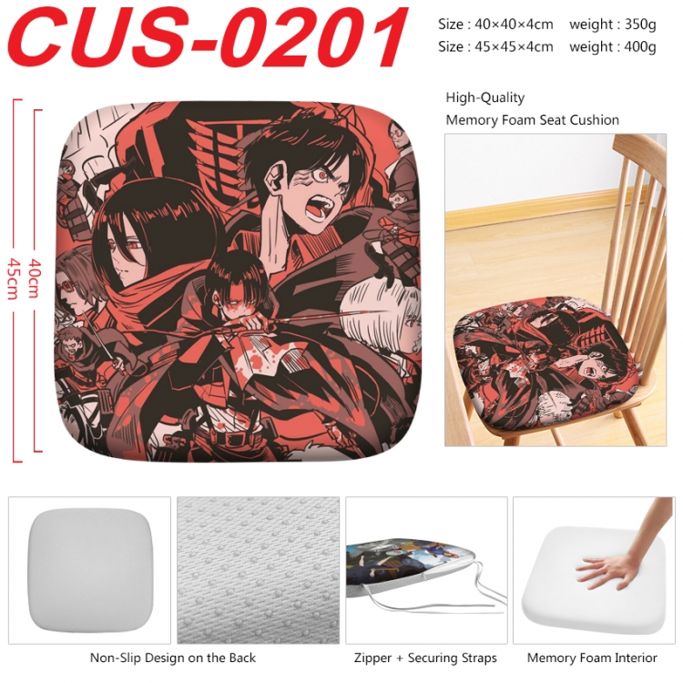 Shingeki no Kyojin Anime full-color pressure cushion 45x45x4cm  CUS-0201