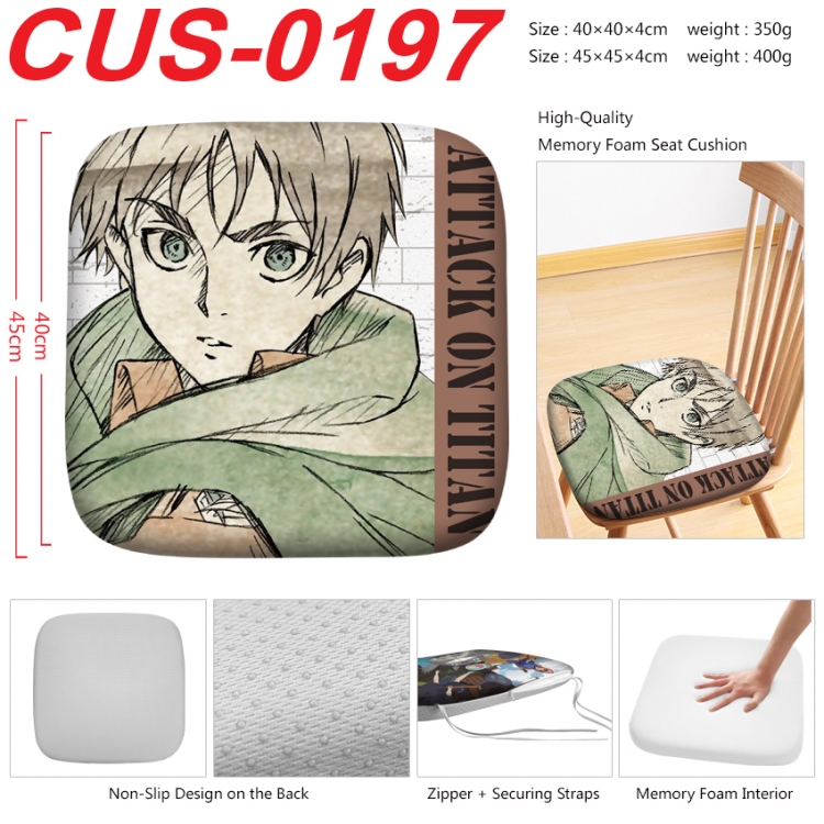 Shingeki no Kyojin Anime full-color pressure cushion 45x45x4cm CUS-0197