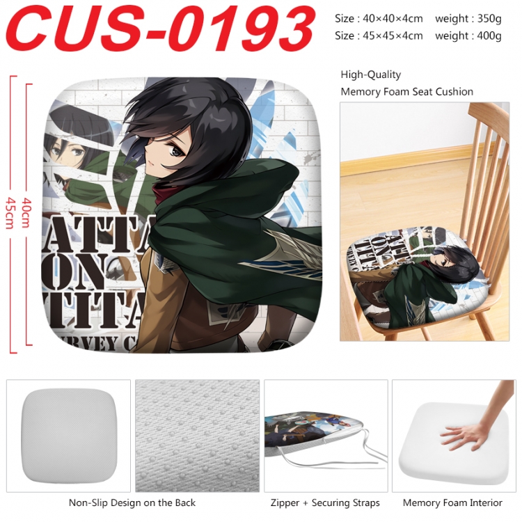 Shingeki no Kyojin Anime full-color pressure cushion 45x45x4cm CUS-0193