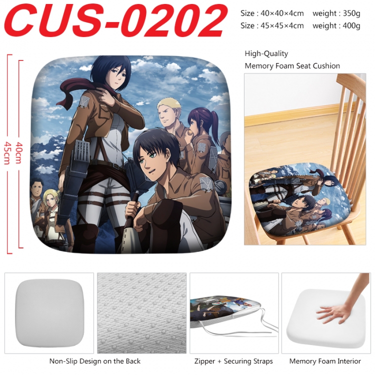 Shingeki no Kyojin Anime full-color pressure cushion 45x45x4cm CUS-0202