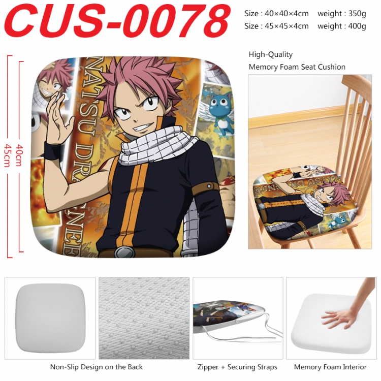 Fairy tail Anime full-color pressure cushion 45x45x4cm  CUS-0078