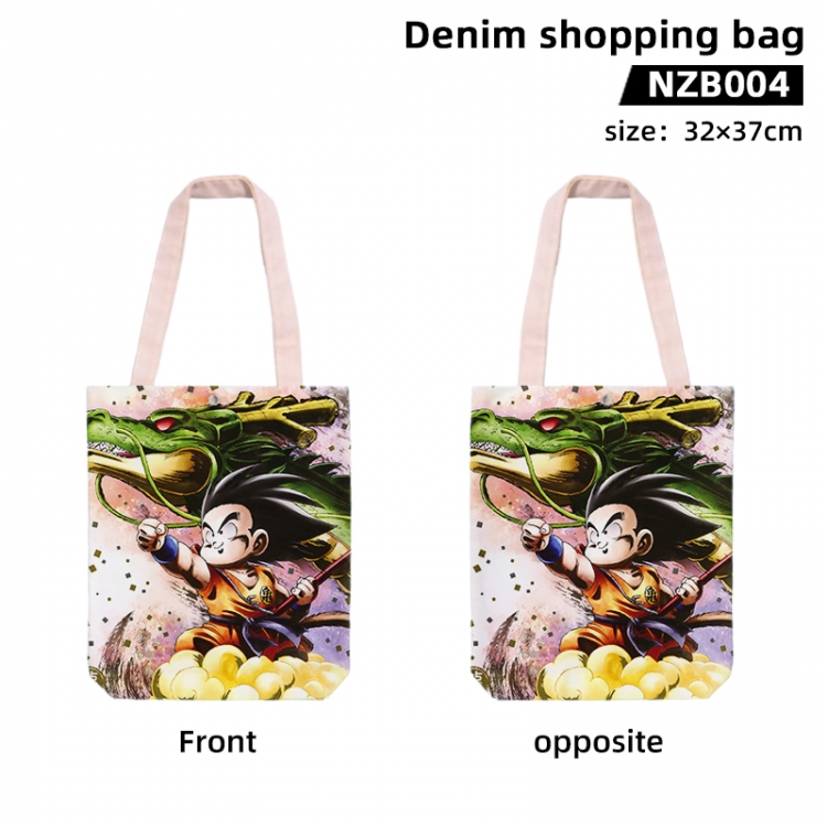 DRAGON BALL Anime denim shopping bag handbag 32X37CM