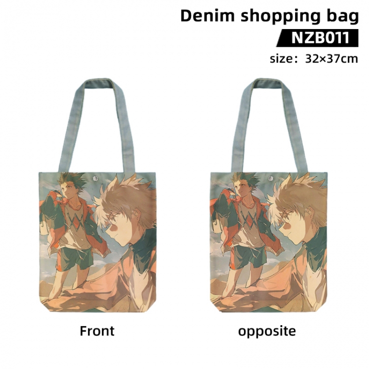 HunterXHunter Anime denim shopping bag handbag 32X37CM NZB011