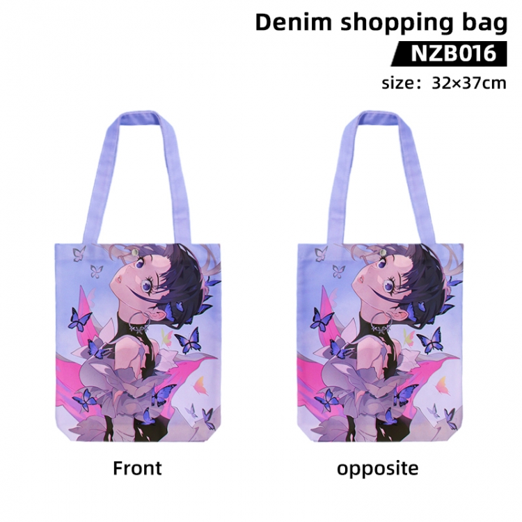 Demon Slayer Kimets Anime denim shopping bag handbag 32X37CM NZB016