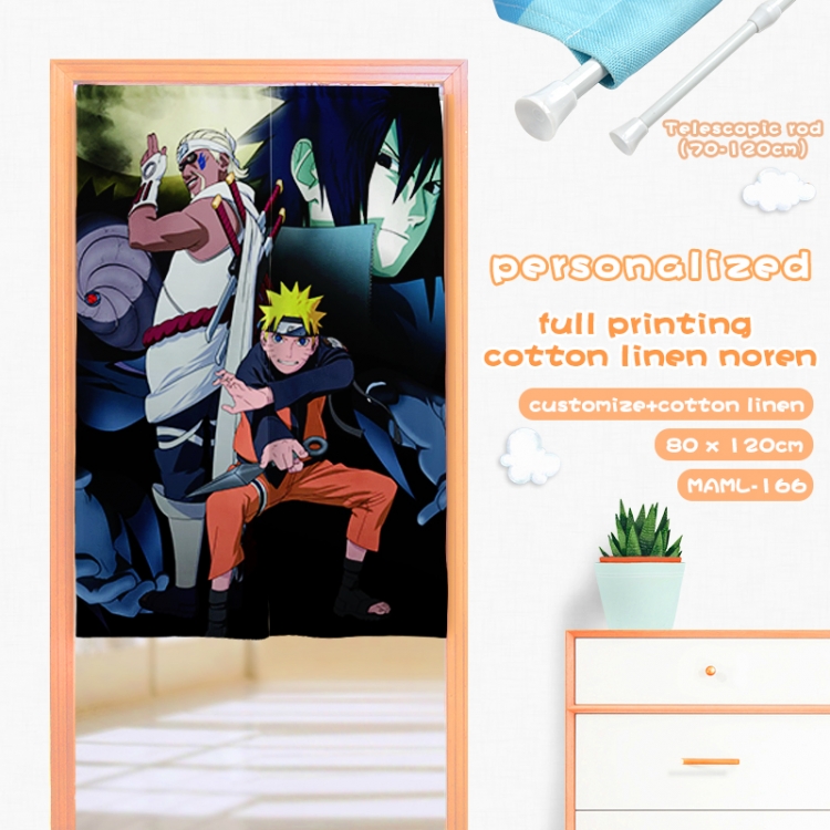 Naruto  Game imitation cotton and linen color printed door curtain 80X120CM