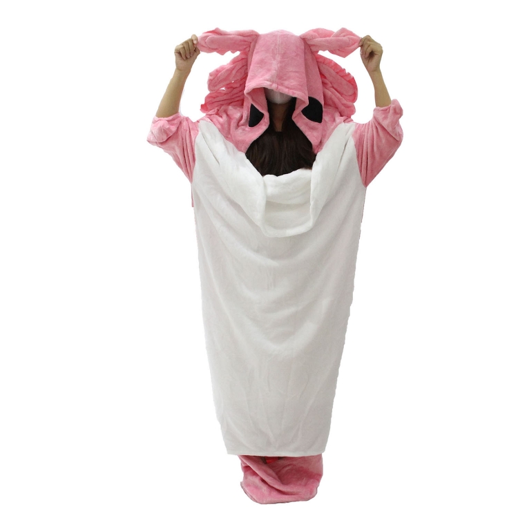 Pink salamander Anime flannel pajamas sleeping bag from L to 2XL