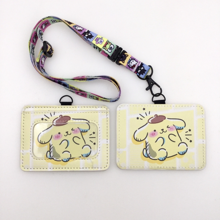 Cinnamoroll PU leather storage card holder hanging rope two-piece set bus card holder 10X7.5CM 35g price for 5 pcs K-158