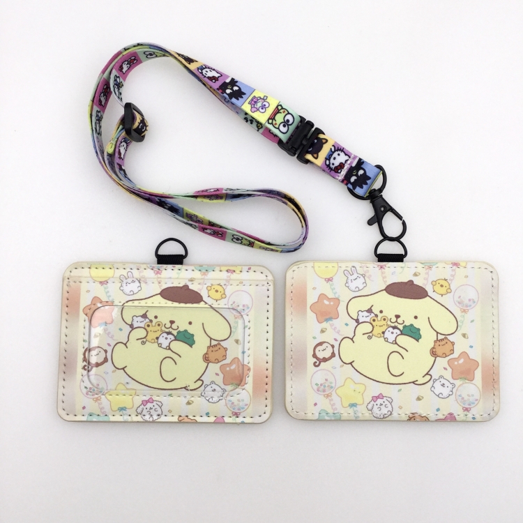 Cinnamoroll PU leather storage card holder hanging rope two-piece set bus card holder 10X7.5CM 35g price for 5 pcs  K-15