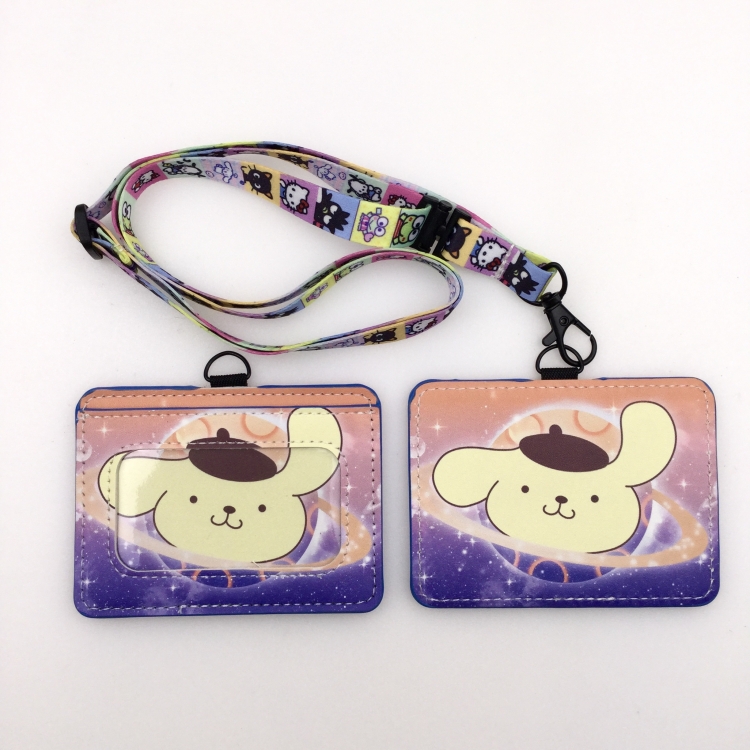 Cinnamoroll PU leather storage card holder hanging rope two-piece set bus card holder 10X7.5CM 35g price for 5 pcs  K-16