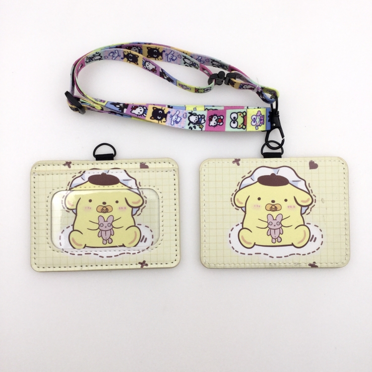 Cinnamoroll PU leather storage card holder hanging rope two-piece set bus card holder 10X7.5CM 35g price for 5 pcs  K-16