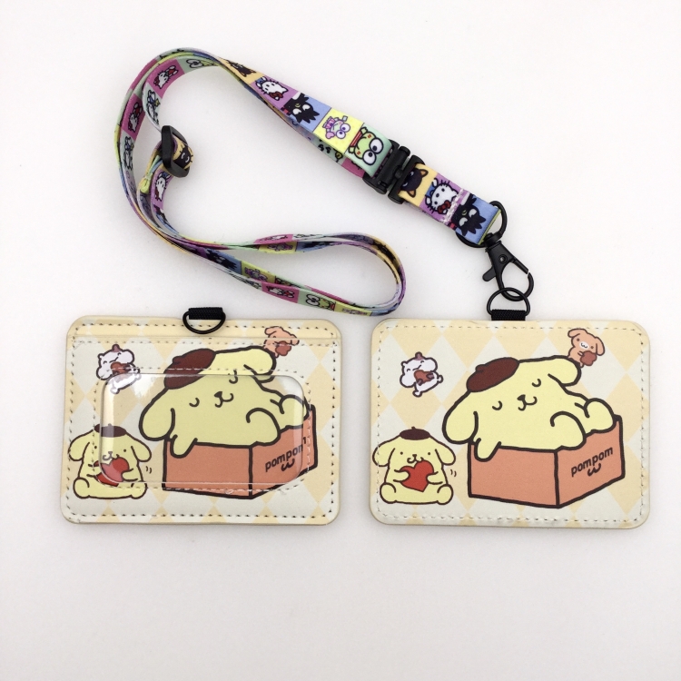 Cinnamoroll PU leather storage card holder hanging rope two-piece set bus card holder 10X7.5CM 35g price for 5 pcs  K-15