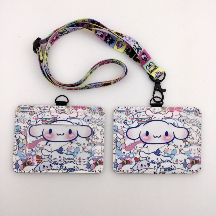 Cinnamoroll PU leather storage card holder hanging rope two-piece set bus card holder 10X7.5CM 35g price for 5 pcs K-217