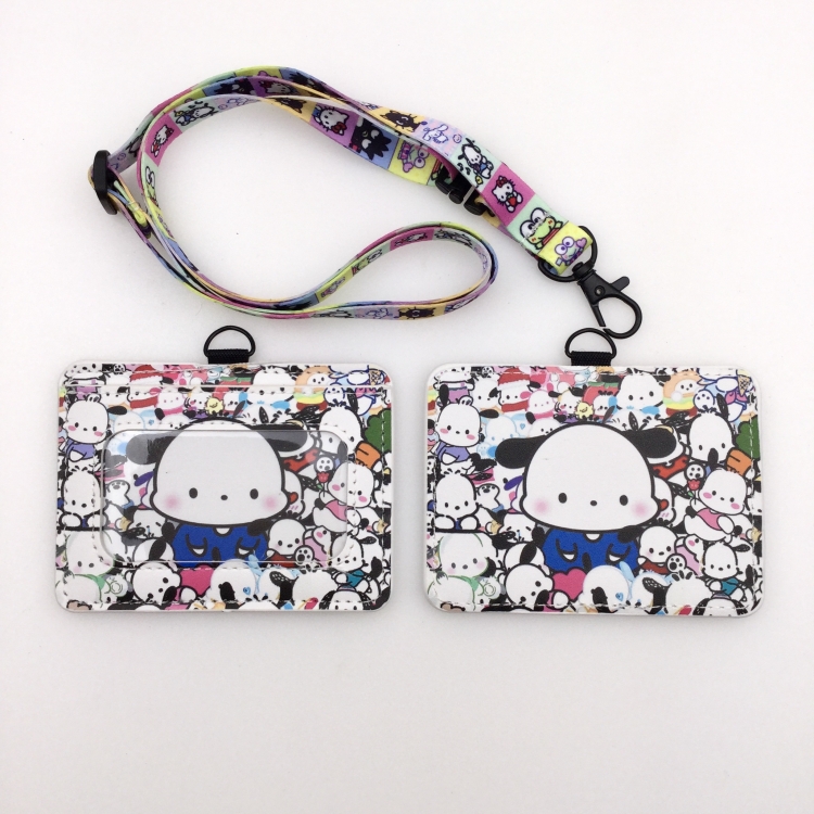 sanrio PU leather storage card holder hanging rope two-piece set bus card holder 10X7.5CM 35g price for 5 pcs K-02