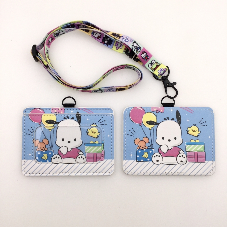 sanrio PU leather storage card holder hanging rope two-piece set bus card holder 10X7.5CM 35g price for 5 pcs  K-06