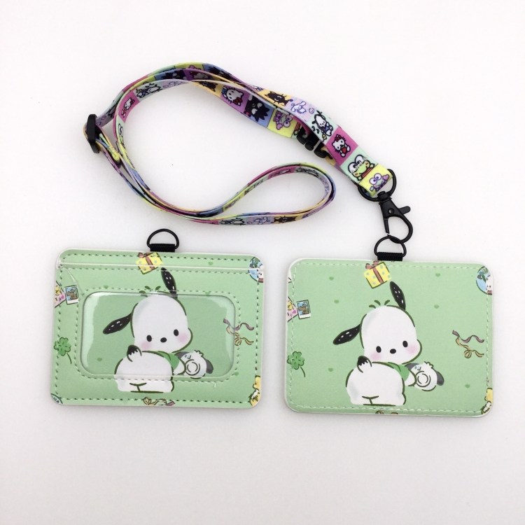 sanrio PU leather storage card holder hanging rope two-piece set bus card holder 10X7.5CM 35g price for 5 pcs  K-04