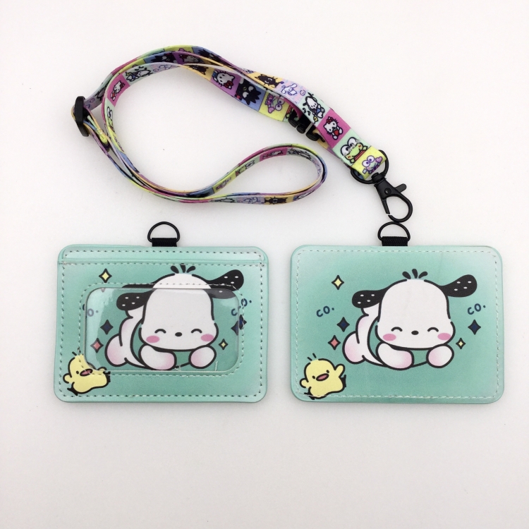 sanrio PU leather storage card holder hanging rope two-piece set bus card holder 10X7.5CM 35g price for 5 pcs K-05