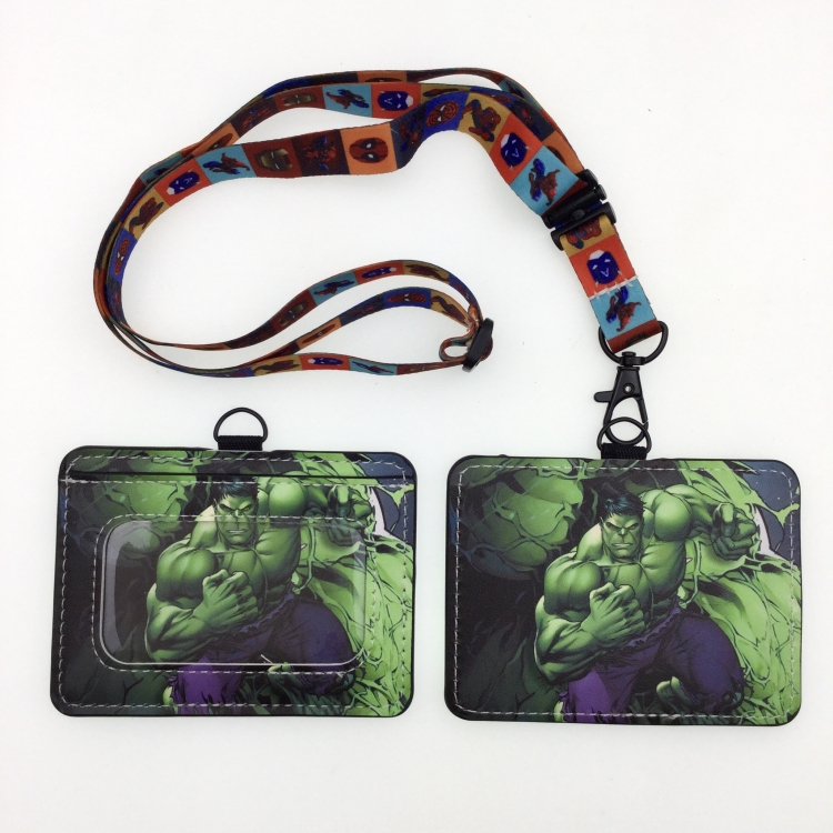 The Hulk PU leather storage card holder hanging rope two-piece set bus card holder 10X7.5CM 35g price for 5 pcs  K-119