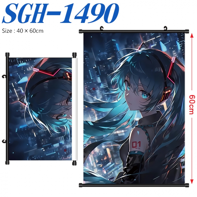 Hatsune Miku Anime digital printed pole style hanging picture Wall Scroll 40x60cm SGH-1490