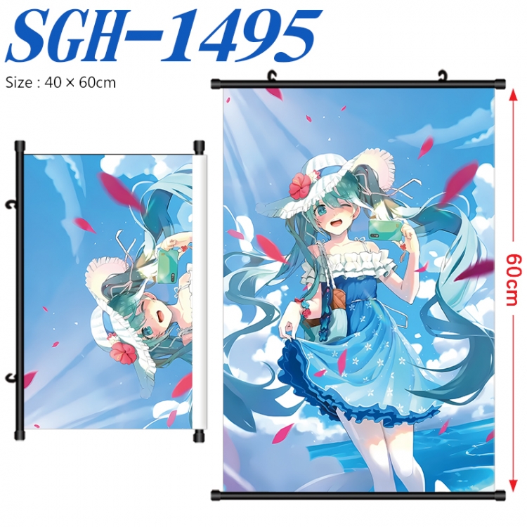 Hatsune Miku Anime digital printed pole style hanging picture Wall Scroll 40x60cm SGH-1495