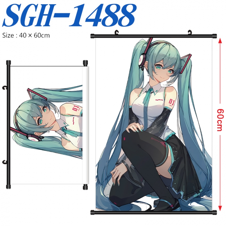 Hatsune Miku Anime digital printed pole style hanging picture Wall Scroll 40x60cm SGH-1488