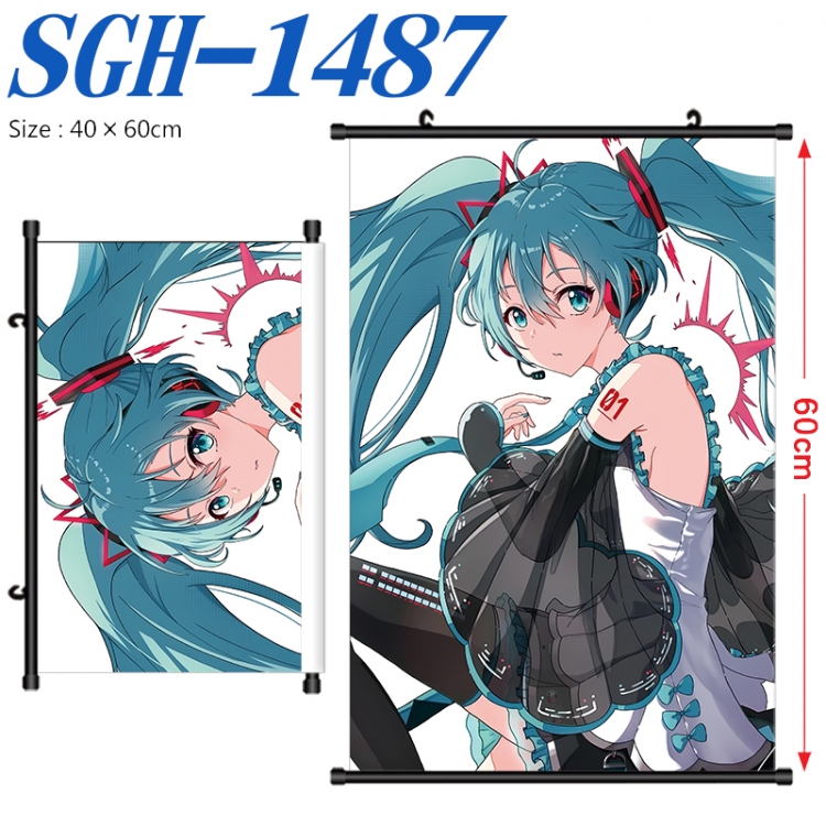 Hatsune Miku Anime digital printed pole style hanging picture Wall Scroll 40x60cm SGH-1487