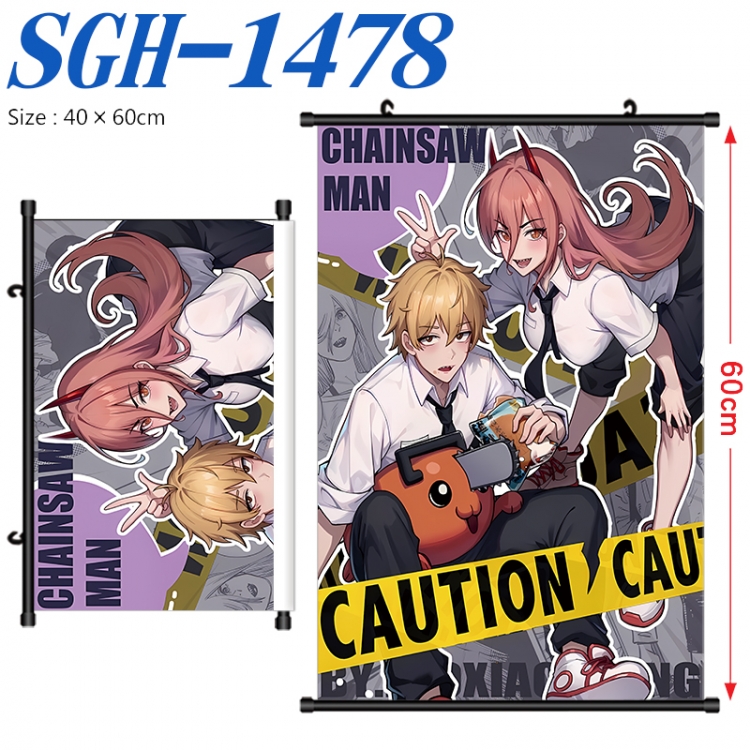 Chainsaw man Anime digital printed pole style hanging picture Wall Scroll 40x60cm SGH-1478