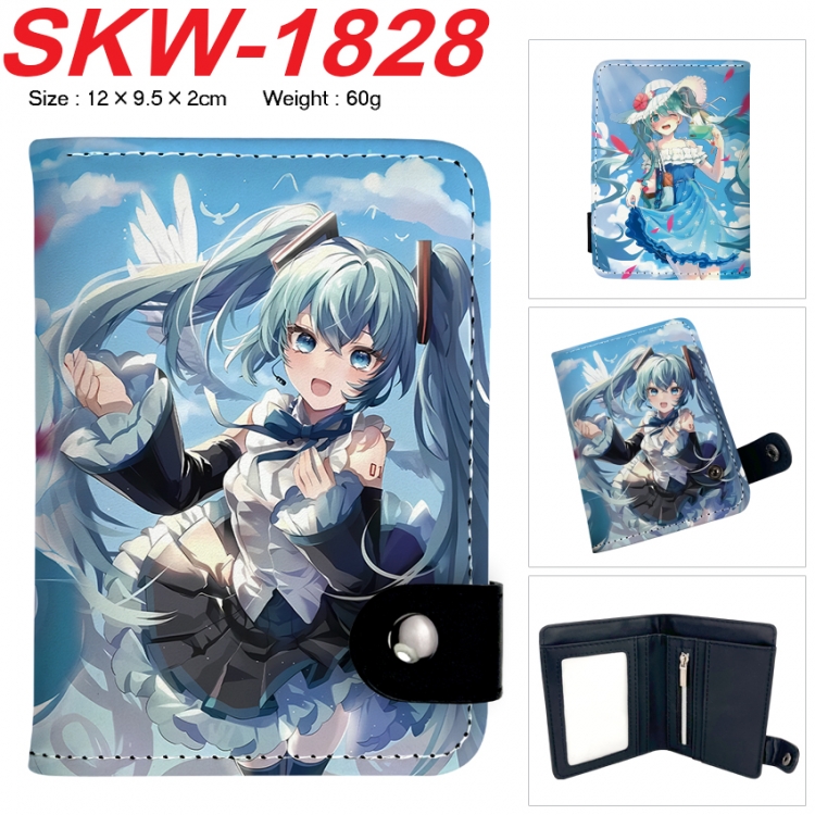 Hatsune Miku Anime vertical button folding wallet 12X9.5X2CM 60g  SKW-1828