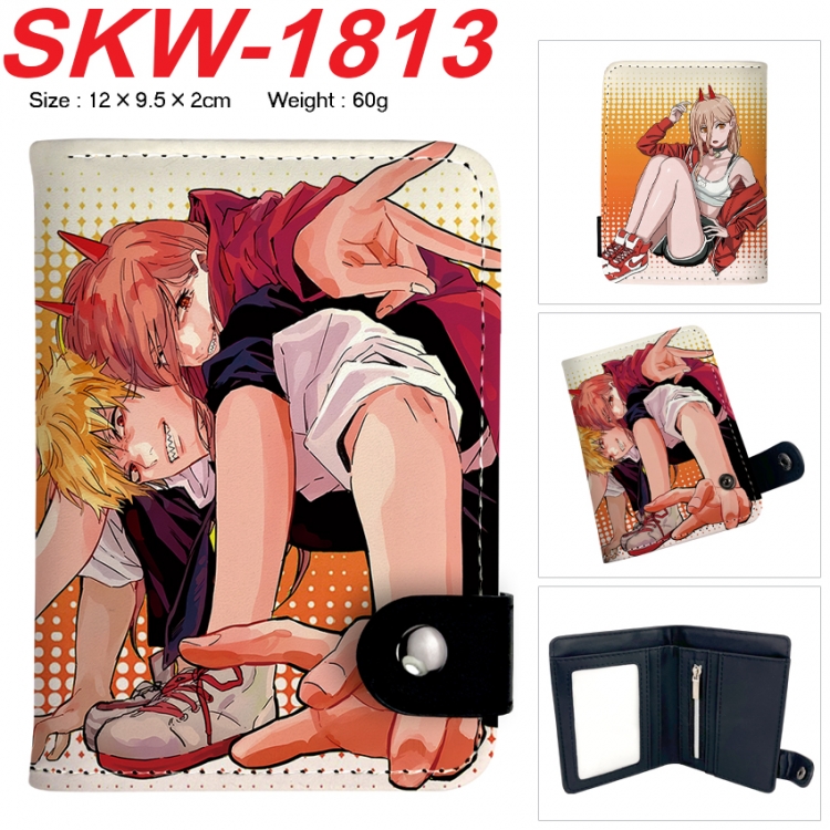 Chainsaw man Anime vertical button folding wallet 12X9.5X2CM 60g SKW-1813