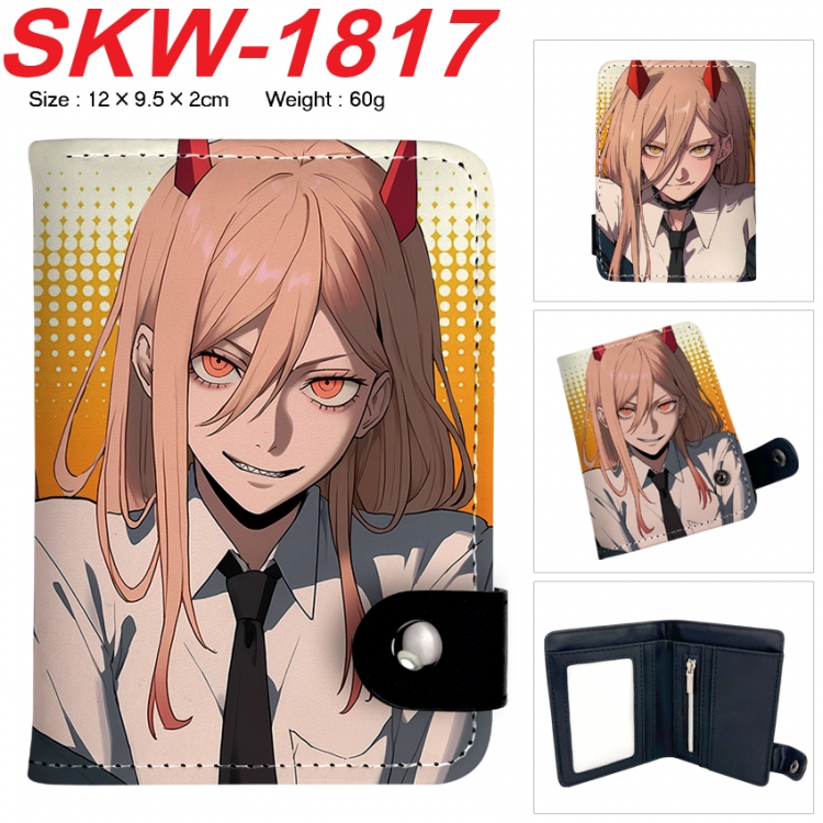 Chainsaw man Anime vertical button folding wallet 12X9.5X2CM 60g SKW-1817