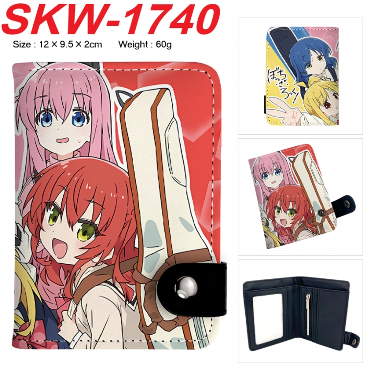 BOCCHI THE ROCK! Anime vertical button folding wallet 12X9.5X2CM 60g  SKW-1740