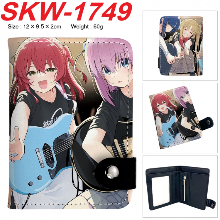 BOCCHI THE ROCK! Anime vertical button folding wallet 12X9.5X2CM 60g  SKW-1749