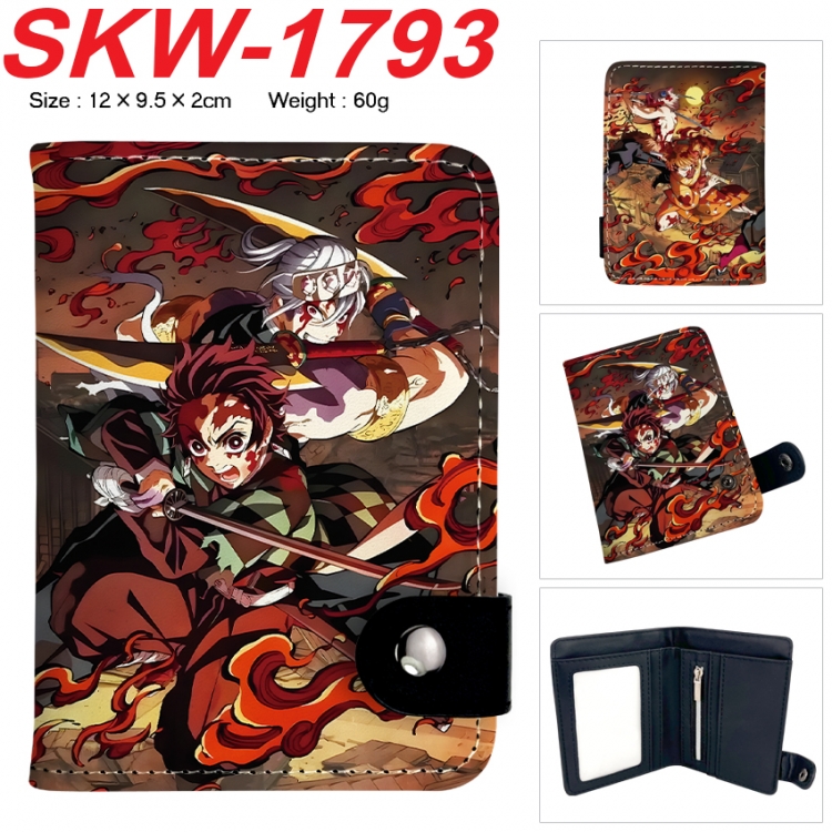 Demon Slayer Kimets Anime vertical button folding wallet 12X9.5X2CM 60g SKW-1793