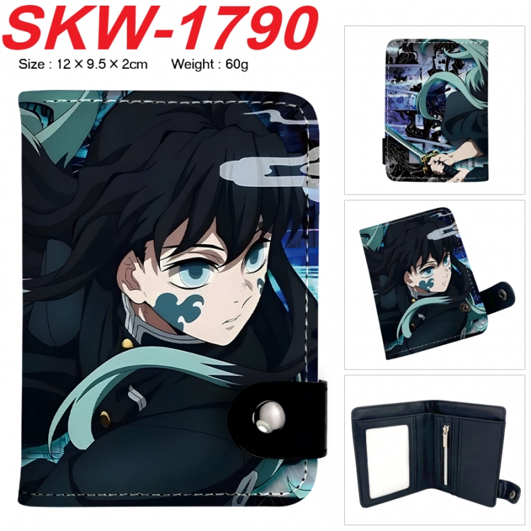 Demon Slayer Kimets Anime vertical button folding wallet 12X9.5X2CM 60g SKW-1790