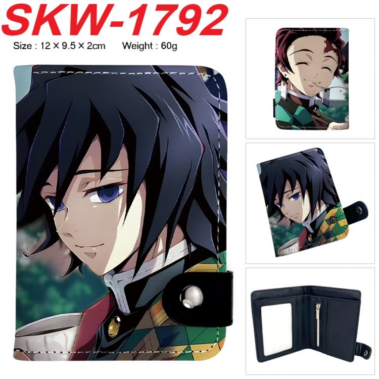 Demon Slayer Kimets Anime vertical button folding wallet 12X9.5X2CM 60g  SKW-1792