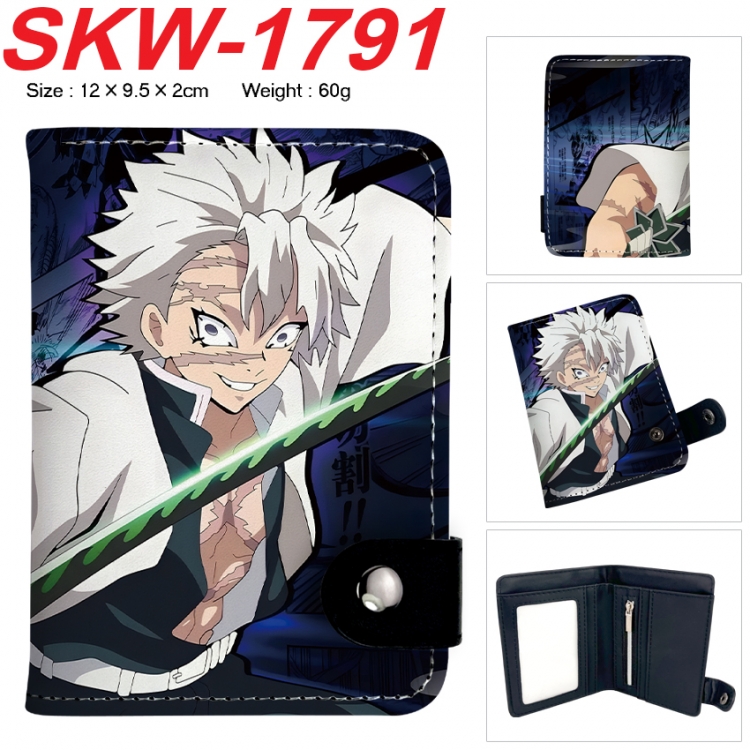 Demon Slayer Kimets Anime vertical button folding wallet 12X9.5X2CM 60g SKW-1791