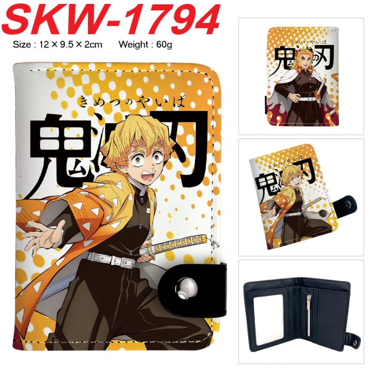 Demon Slayer Kimets Anime vertical button folding wallet 12X9.5X2CM 60g  SKW-1794