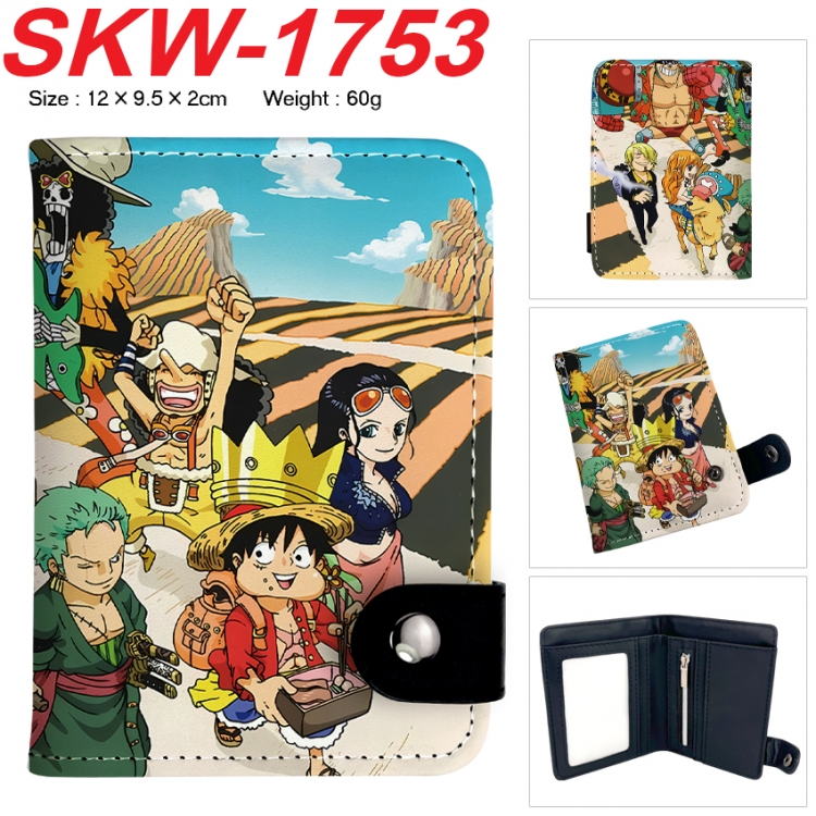 One Piece Anime vertical button folding wallet 12X9.5X2CM 60g SKW-1753