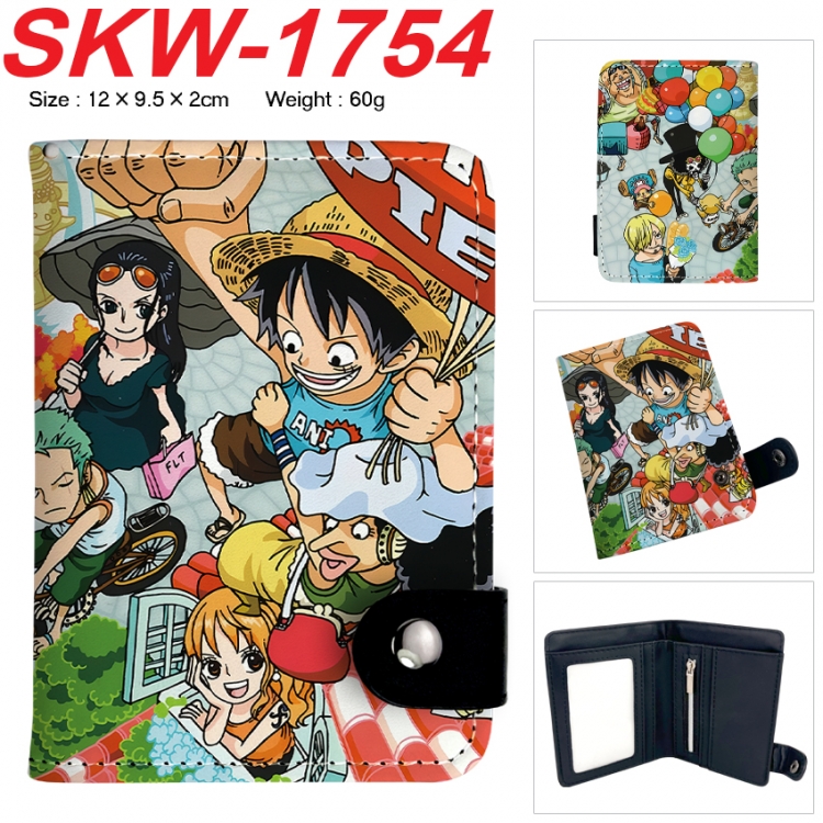 One Piece Anime vertical button folding wallet 12X9.5X2CM 60g  SKW-1754