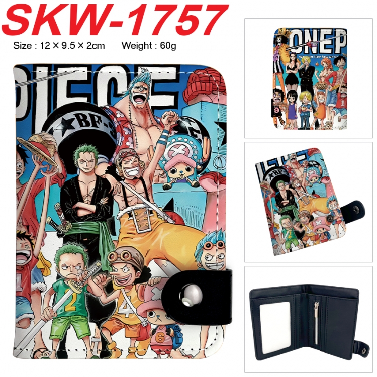 One Piece Anime vertical button folding wallet 12X9.5X2CM 60g SKW-1757