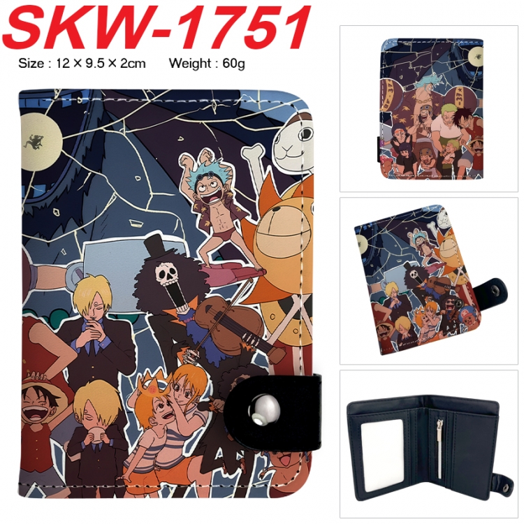 One Piece Anime vertical button folding wallet 12X9.5X2CM 60g SKW-1751