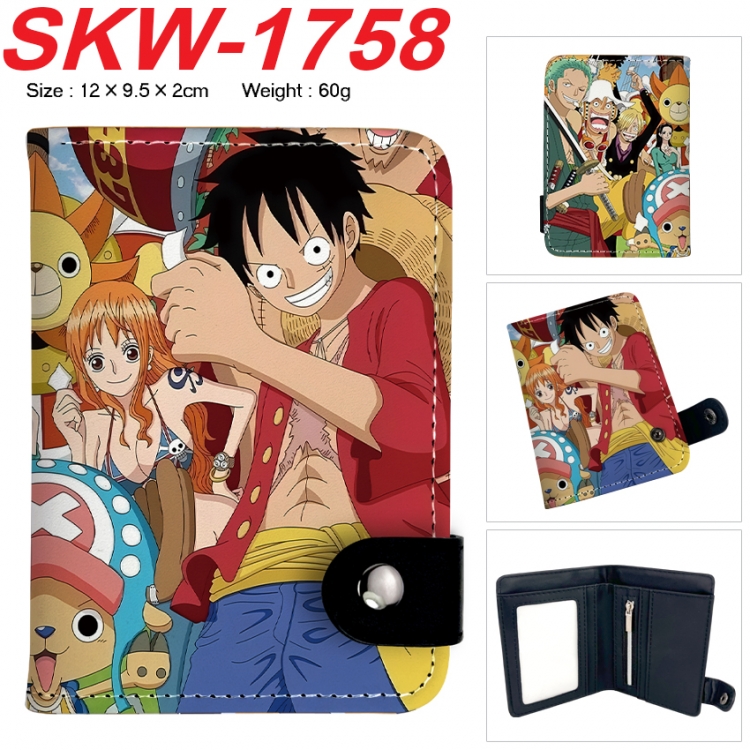 One Piece Anime vertical button folding wallet 12X9.5X2CM 60g SKW-1758