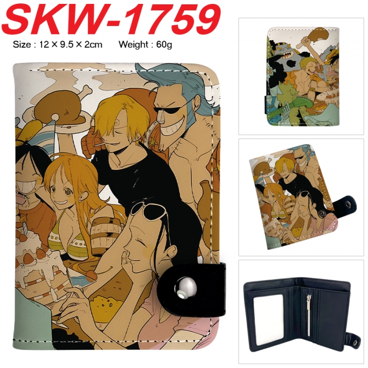 One Piece Anime vertical button folding wallet 12X9.5X2CM 60g  SKW-1759