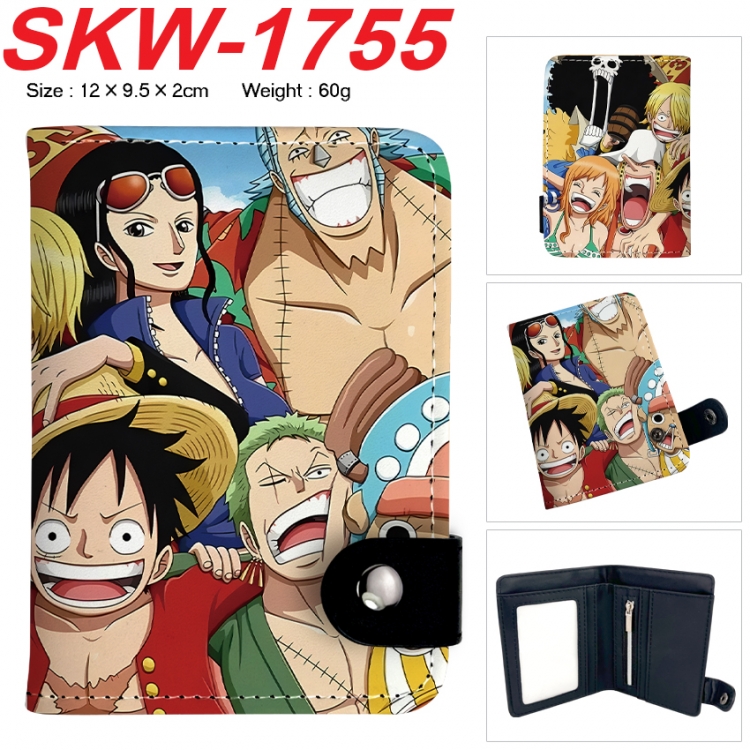 One Piece Anime vertical button folding wallet 12X9.5X2CM 60g SKW-1755