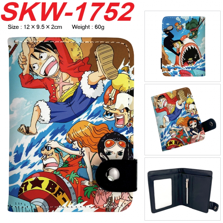 One Piece Anime vertical button folding wallet 12X9.5X2CM 60g  SKW-1752