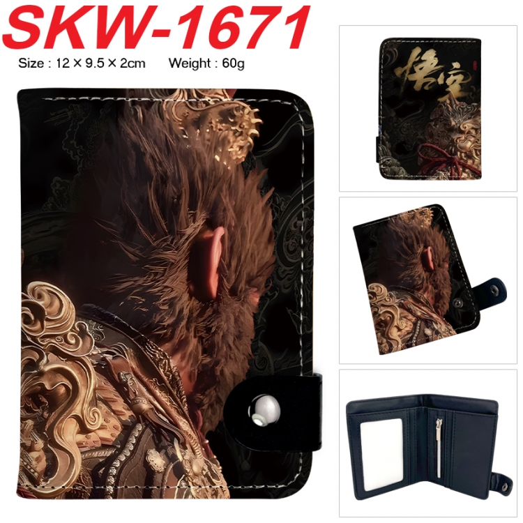 Black Myth Anime vertical button folding wallet 12X9.5X2CM 60g  SKW-1671