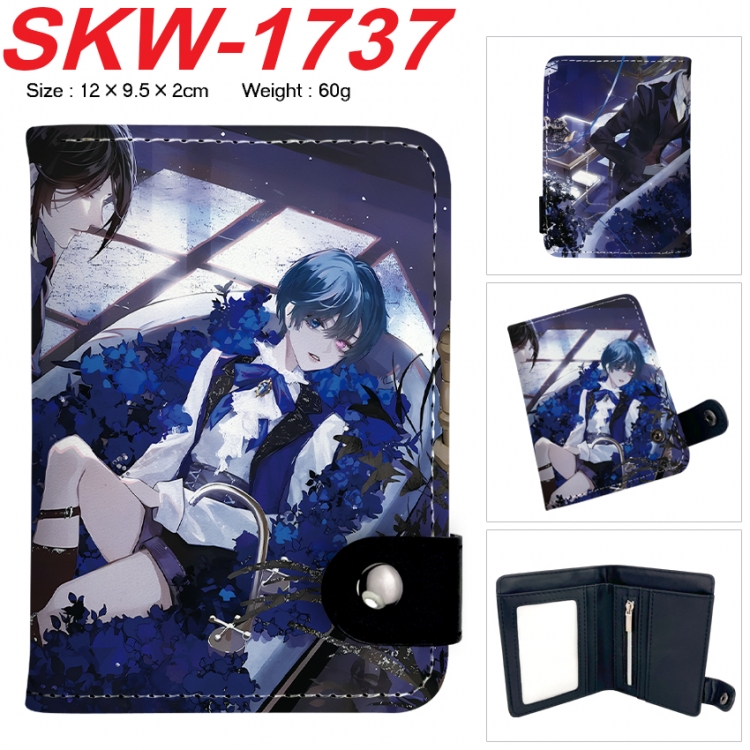 Kuroshitsuji Anime vertical button folding wallet 12X9.5X2CM 60g  SKW-1737