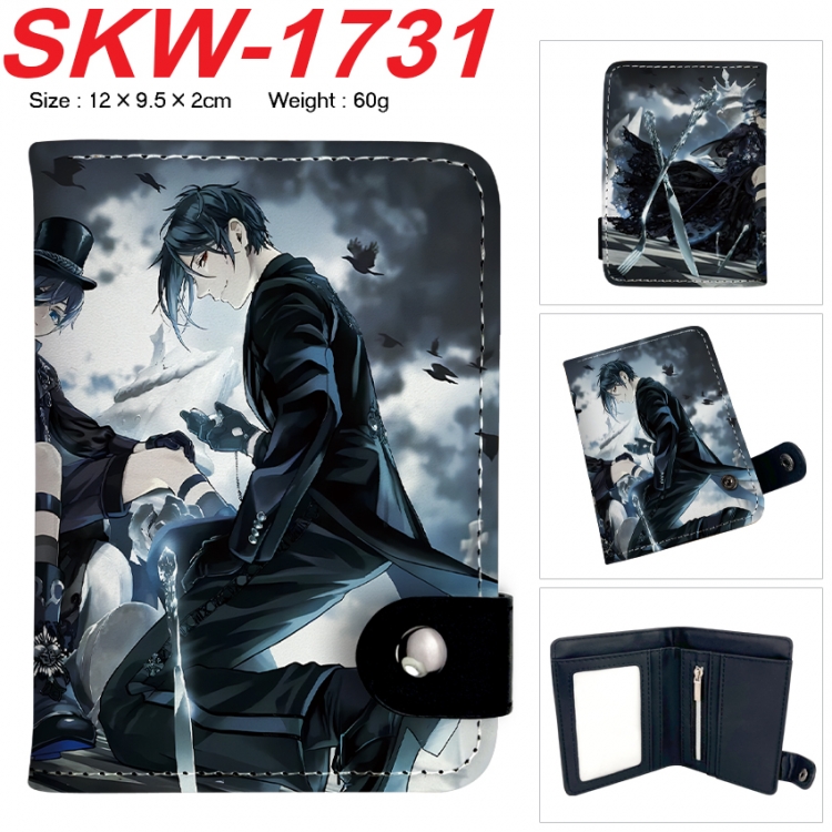 Kuroshitsuji Anime vertical button folding wallet 12X9.5X2CM 60g SKW-1731