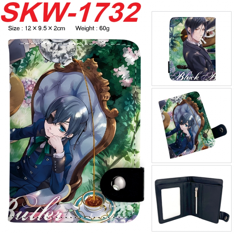 Kuroshitsuji Anime vertical button folding wallet 12X9.5X2CM 60g SKW-1732