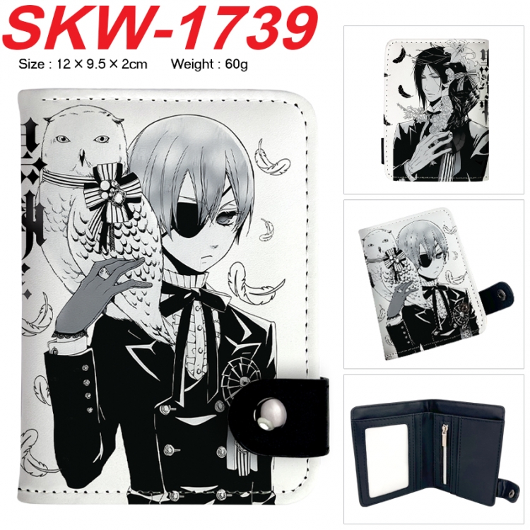 Kuroshitsuji Anime vertical button folding wallet 12X9.5X2CM 60g SKW-1739